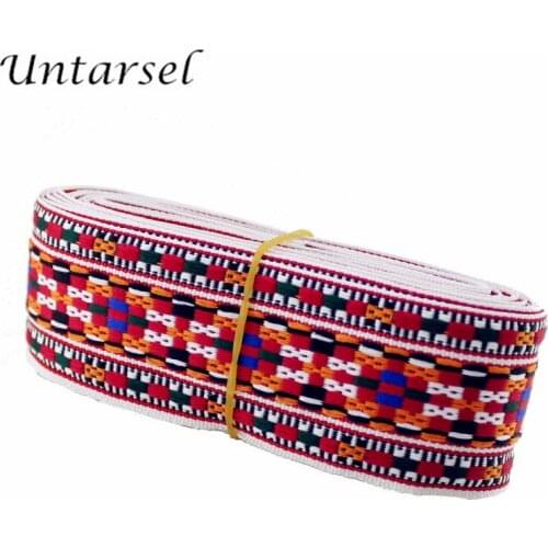 Untarsel qualitify fashion party DIY garment webbing trim 40mm knitted-strap backpack jacquard fabric artcrafts