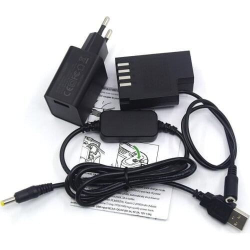 QC3.0 USB Charger + USB Cable + DMW-BLF19 BLF19PP BLF19E Dummy Battery DCC12 DC Coupler for Lumix DMC-GH3 GH4 GH5 GH5s Camera