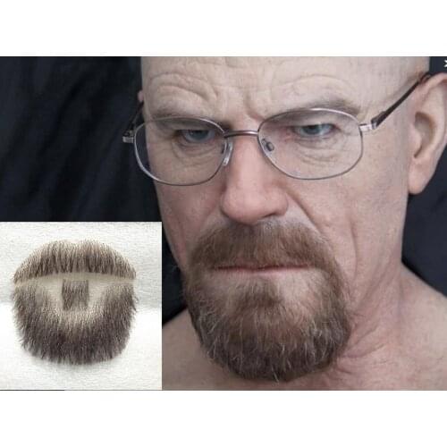 Factory sell man false whiskers, invisible mustache and full beard for costume./human hair beard