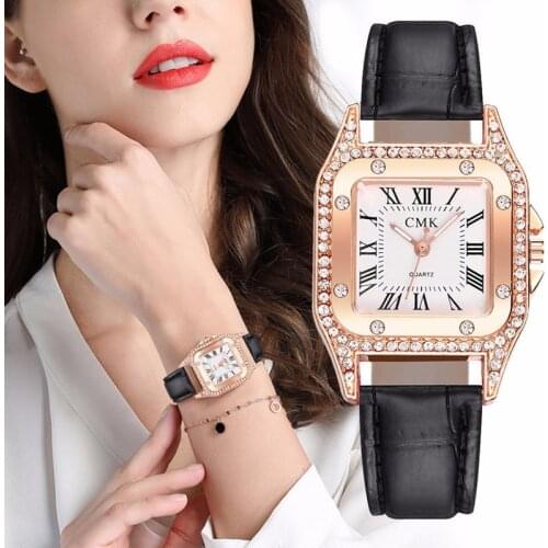 Ladies Fashion Elegant Diamond Belt Quartz Watch Alloy Watch