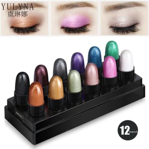 12Pcs Pearlescent Lying Silkworm Eye Shadow Box Set Lazy Glitter Eyeshadow Waterproof Lasting Muti-purpose Eye Makeup Cosmetics