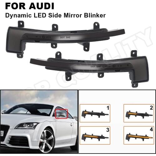 2Pcs LED Side Wing Dynamic Turn Signal Light Rearview Mirror Indicator For Audi TT TTS TTRS COUPE CABRIO 2006-2014 R8 2007-2016