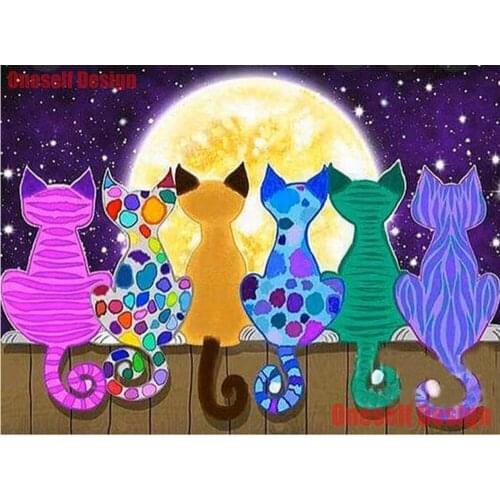 2020 new top popular diy diamond mosaic sale cartoon cat 5d diamond embroidery full set animals diamond painting decoration home