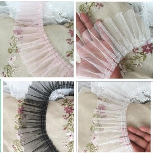 5meters/Lot Plated Ruffle Mesh Lace for Home Curtain Dress Clothes Accessory Z1216