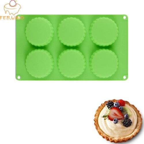 6 Cavity Silcone Mini Pie Pan/Mold Mini Tart Pan Tartlet Pans Fluted Quiche Pans Chocolate/Cookie/Candy Mold Soap 043