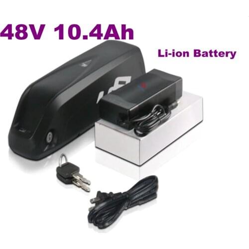Rechargable 13S4P 18650 48V 10.4Ah Lithium ion battery Pack with BMS for electric bicycle + 56.4V 2A Battery Charger