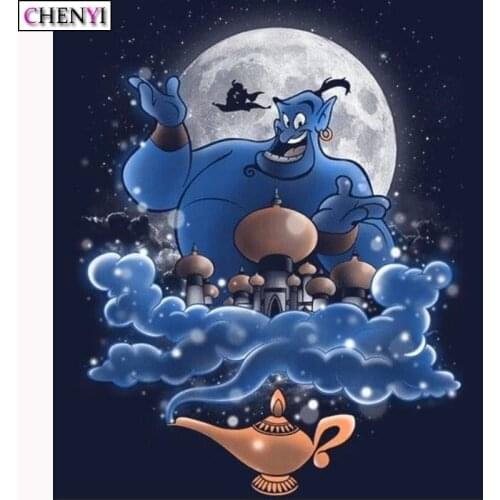 Diamond Embroidery Cartoon Magic Lamp Diamond Painting Cross Stitch Kits Diy Mosaic Art Paint By Number Rhinestone Decor Home