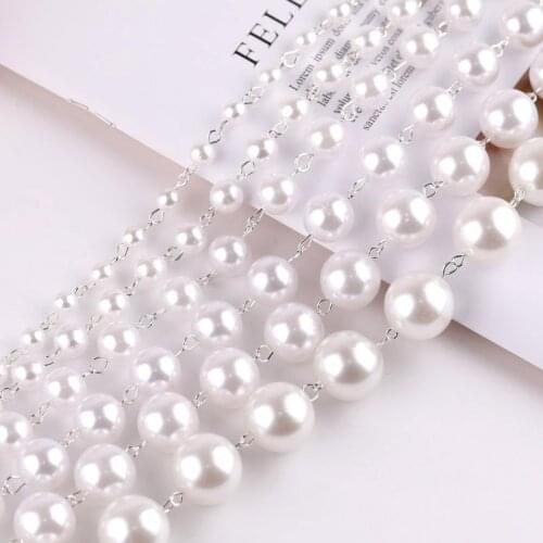 Pure handmade homemade imitation pearl pure white chain simple temperament delicate clothes decoration necklace accessories