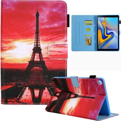 For Coque Samsung Galaxy Tab A7 Lite 8.7'' 2021 case SM-T220 SM-T225 Tablet Case Flip PU Leather Cover Painted Stand Shell +pen