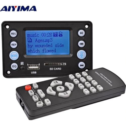 AIYIMA 5V LCD MP3 Decoder DAC Bluetooth-compatible Receiver APE FLAC WMA WAV Decoder Support Recording Radio Lyrics Display