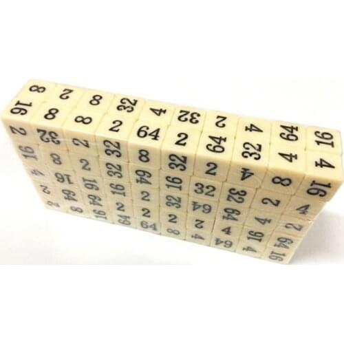 6 pcs/set 6 Sided Multiple Dice 2 4 8 16 32 64 Funny Puzzle Game Send Children Education Dice 16mm