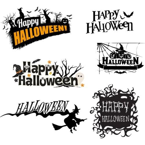 DIY Cartoon Halloween Heat Transfer Sticker For Vogue Girl Clothing Patch 1 Piece. T390