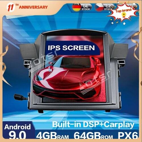For Honda CRV 2007 - 2012 Android 9 Multimedia Tesla IPS Screen PX6 4G+64GB Car Radio Player Auto GPS Navigation DSP carplay WIF