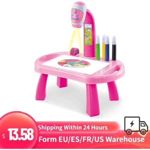 Children Learning Desk Trace and Draw Projector Art Drawing Board Projection Tracing Painting Table Toy Early Educational Gif