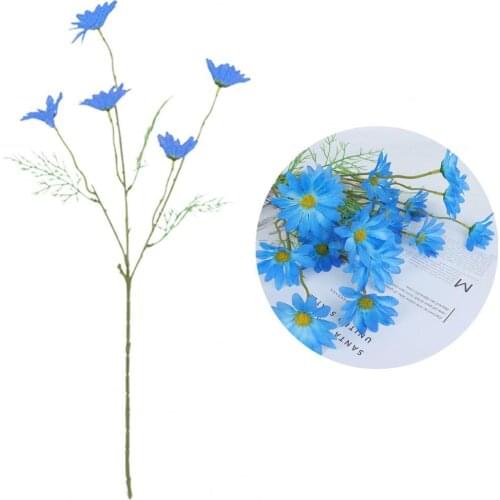 1 Pc 5 Heads Artificial Plant Vivid Faux Silk Flower Easy to Maintain Simulation Flower Wedding Festival Decor Ornaments