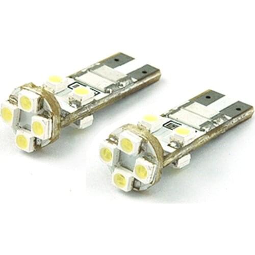 2 x Xenon White 360-degree shine Error Free 8-SMD T10 LED Bulbs