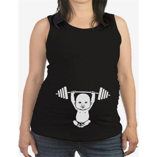 Summer Cute Baby Maternity Sleeveless T-Shirts Camisetas Pregnant Women Tees Tops Clothing for Photography Photo Shoot Plus Size