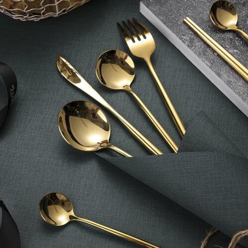 Hot Sale fourchettes couteaux cuilleres silverware stainless steel Gold cutlery dinnerware fork spoon knife dining giftbox set