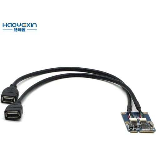 Mini PCI-E PCI Express to Dual USB Adapter mPCIe to 5 Pin 2 Port USB2.0 Converter for Full/half Height Mini Card/USB flash disk