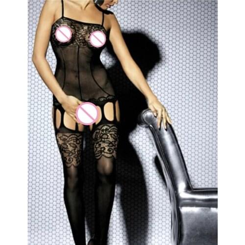 New fashion Plus Size Bodystocking Floral Fishnet Bodystocking Floral ladies underwear Sexy Strappy bodysuit