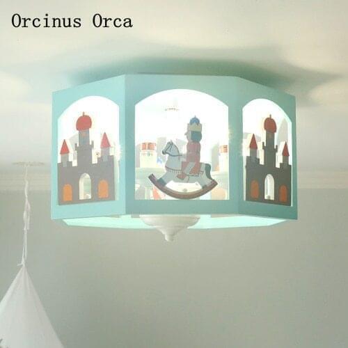 Nordic cartoon Nutcracker ceiling lamp boy bedroom childrens room lamp creative lovely color Castle led ceiling lamp