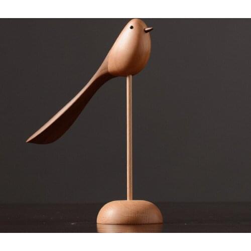 The modern version of the Nordic imported wooden bird living room decor office model room decoration