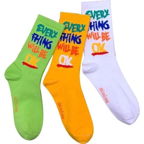 Tide Sports Unisex Long Hip-hop Street Wear Socks Middle Tube College Style Skateboard Socks