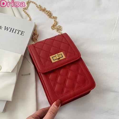 Driga New Prismatic Chain Handbags Women Shoulder Bags Diagonal Crossbody Bags Mobile Phone Bags Lipstick Bags Vertical Bags