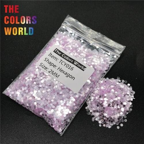 TCY016 Shinning Silver Light Lilac Color Hexagon Shape Nail Glitter Nail Art Decoration Nail Gel Face Glitter Henna Handwork DIY