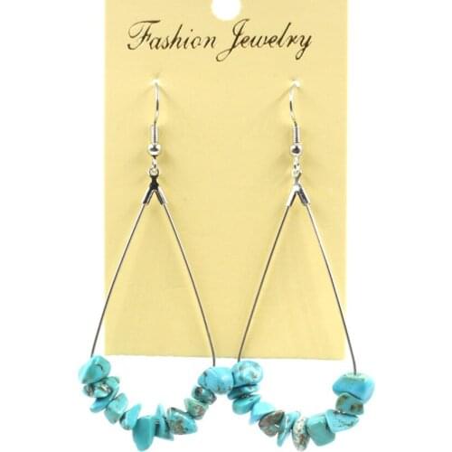 QIMOSHI Natural Crystal Rubble Drop Earrings for Woman Girls Earings Korean Fashion Jewelry Gift