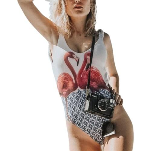 2021 Womens Swimsuit Sexy Animal Print Sleeveless Backless Bodysuit One-piece Suit Swimming Suit For Women Beach Vacation Wear