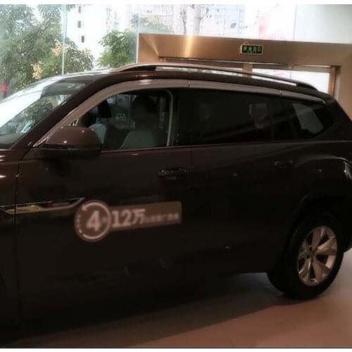 Brand New 1 Set Chrome Side Rain Guard Deflectors Vent Sun Shade Window Visors For VolksWagen Teramont 2017-2018