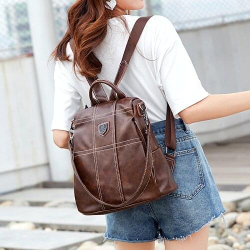 2020 Fashion Anti Theft Women Durable Leather Travel Backpack Female Casual Girls School Ladies Backpack Mochilas