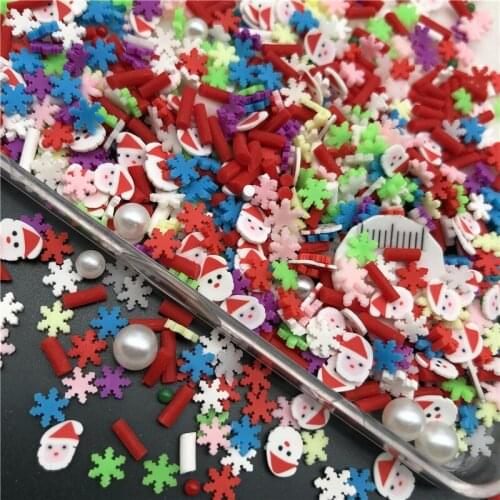 60g Christmas Polymerclay,Soft Clay Sprinkles With Pearl For Kids Diy/Craft Make/Nail Art/Scrapbook Decoration/Craft Filler