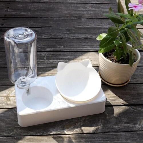 Pet Cat Bowl Automatic Water Fountain Dog Cat Food Bowl Pet Food Dish Puppy Kitten Drinking Water Dispenser Feeder Pet Supplies