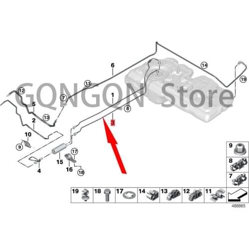 CAR fuel supply pipe rear bm wF52 118I B38 F52 120I B48 F52 118I B38C booster pump fuel supply pipe high pressure fuel pipe