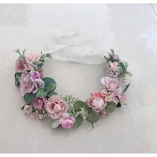 Free Shipping Blush Pink Flower Girl Crown