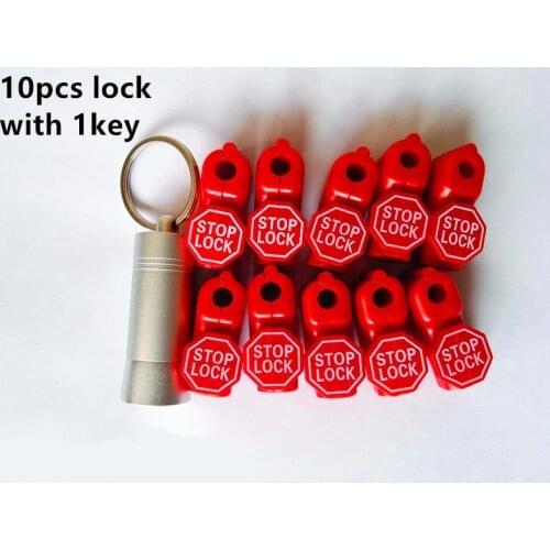 Fast delivery! 10pcs stoplock+1pcs magnetic detacher key EAS anti-theft stop lock for display security hook stem&peg stoplock