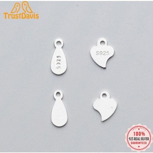 TrustDavis Real 925 Sterling Silver Cute Love Droplet Tail Piece Extension Chain DIY Handmade Jewelry Accessories Wholesale DZ22