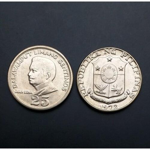 Philippines 25 cents New Genuine Original Coins 100% Real Issuing Coins Unc