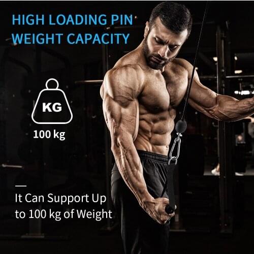 Fitness DIY Pulley Cable Machine Attachment System Length Adjustable Sets with Loading Pin Triceps Strap Home Gym Equipment