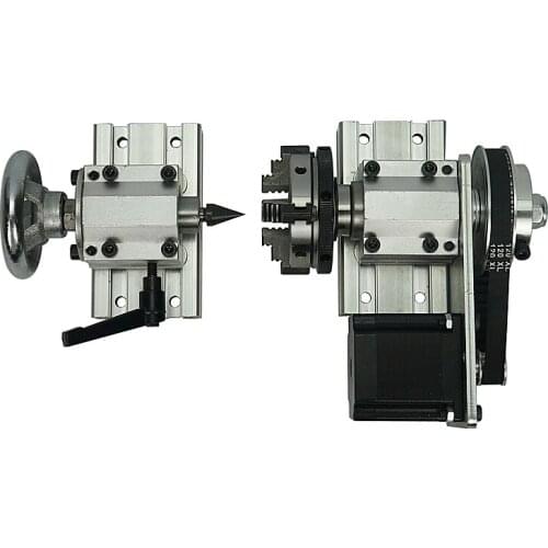 DIY CNC router 4th axis 65mm Rotary axis with chuck for PCB wood milling machine