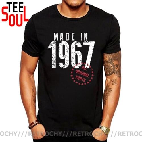 Vintage Made in 1967 Original Parts T shirt men Retro Born in 1967 shirt Father Dad Birthday Gift Hispter Classic Birth Year Tee