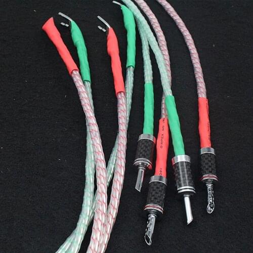 HiFi Audio Valhalla Speaker Cable Silver Plated Wire Banana Connector Carbon Fiber Spade Plug