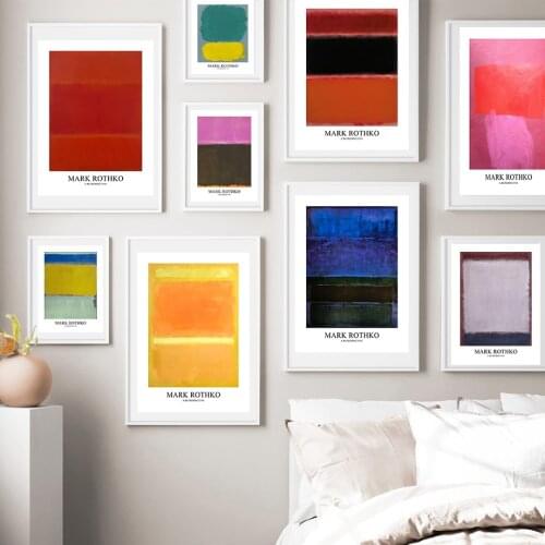 Famous Mark Rothko Focus Canvas Painting Posters Print Color Block Modern Decor Wall Art Pictures For Living Room Bedroom Aisle