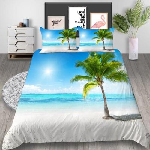 Natural Scenery 3d Bedding Set Microfiber Bed Set Queen Size Vacation Single Double King Size Duvet Cover