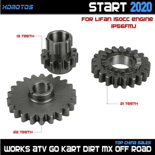 Motorcycle Start Gear Bridge Gear Driven Gear Kit For lifan 150cc LF150 1P56FMJ Horizontal Kick Starter Engine Parts