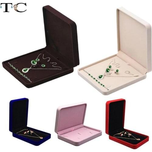 Jewelry Set Gift Box Velvet Jewelry Box for Ring Necklace Earring Storage Case Holder Pendant Bracelet Container