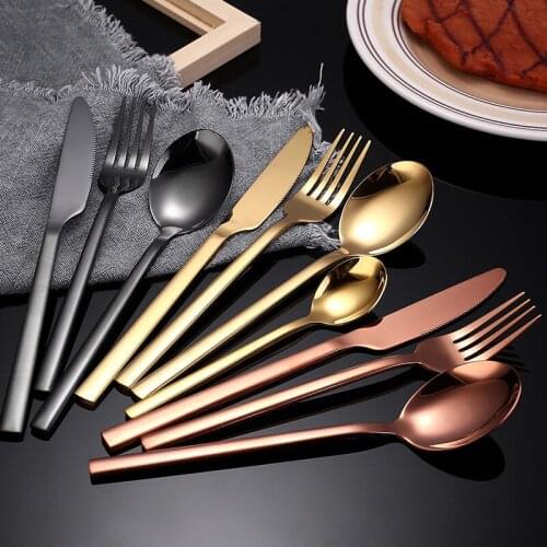 Creative Hotel Western Restaurant Tableware Stainless Steel Cutlery Set 1 Piece Family Kitchen Knife, Spoon and Fork