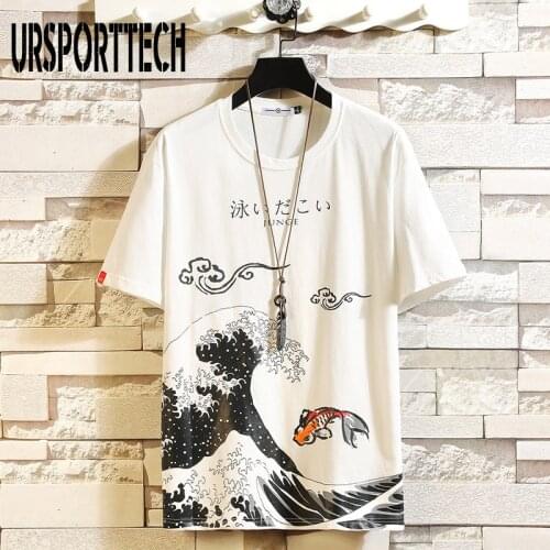 Summer Brand T Shirt Men Funny Anime Print Oversized Men T-shirt Hip-Hop Cotton Vintage T Shirt O-Neck Japanese Tee Shirt Homme